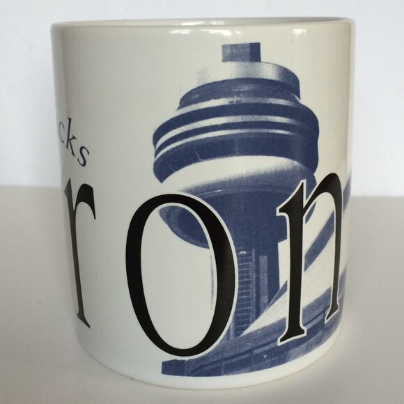 VTG 1994 Starbucks Toronto Canada City Mug Collector Series White CN Tower 16 oz - Picture 4 of 7